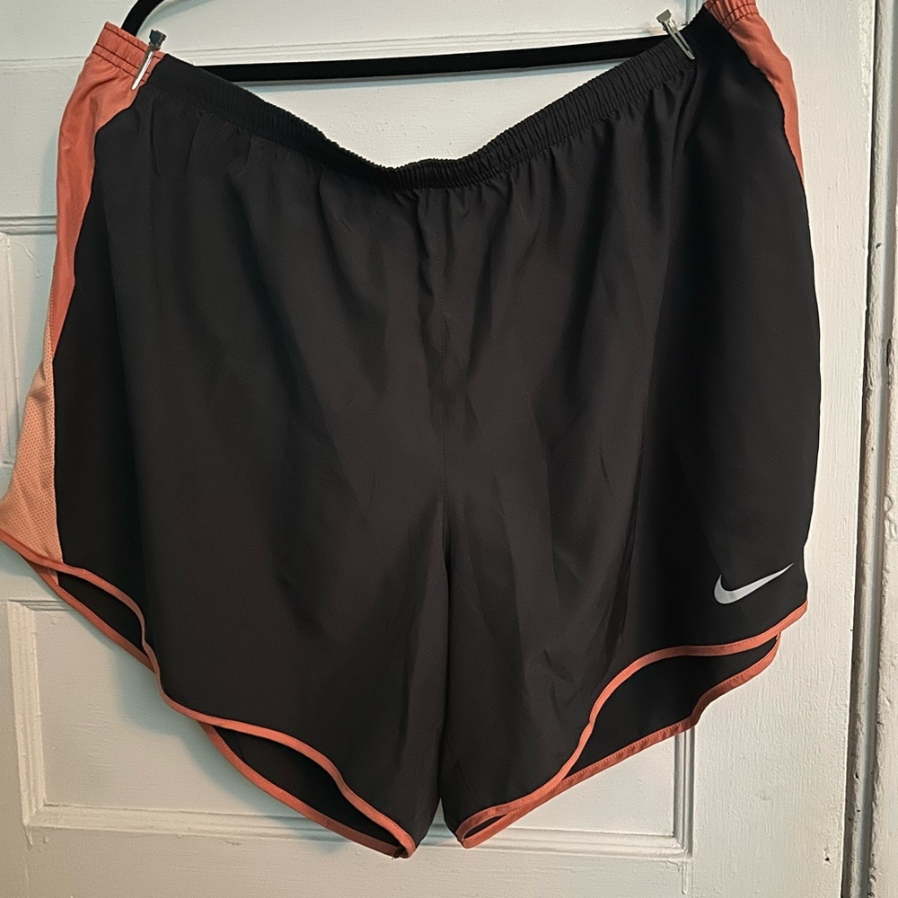 Nike Women's Athletic Shorts in Black and Orange